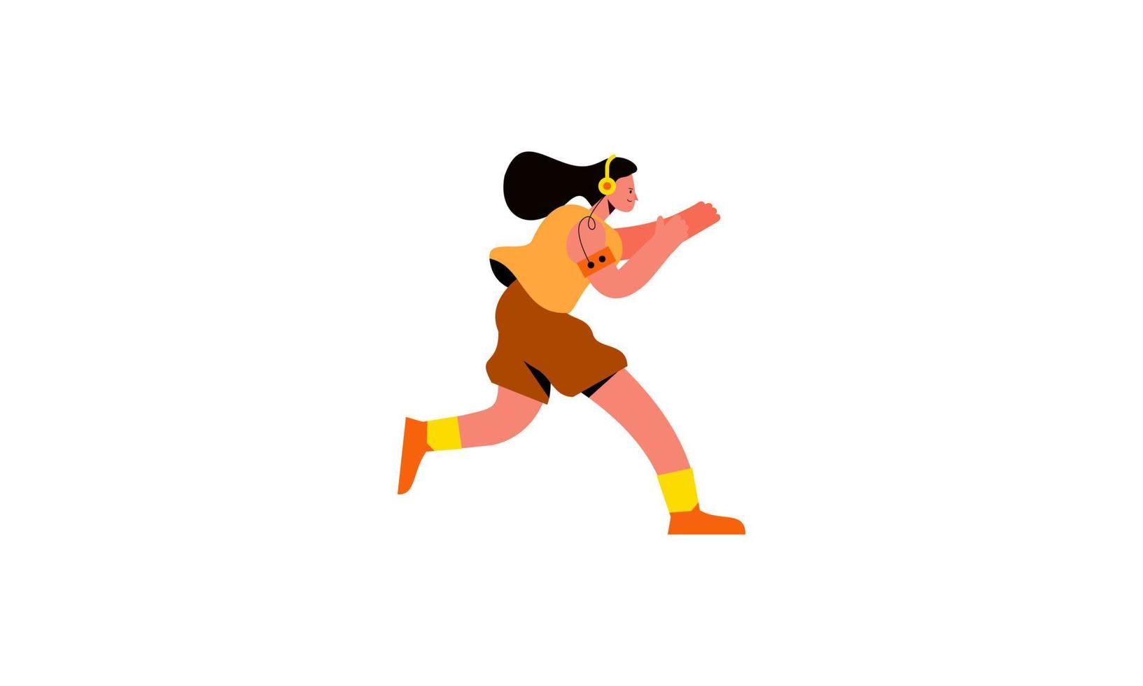 vector de ilustración de tiempo de jogging corriendo