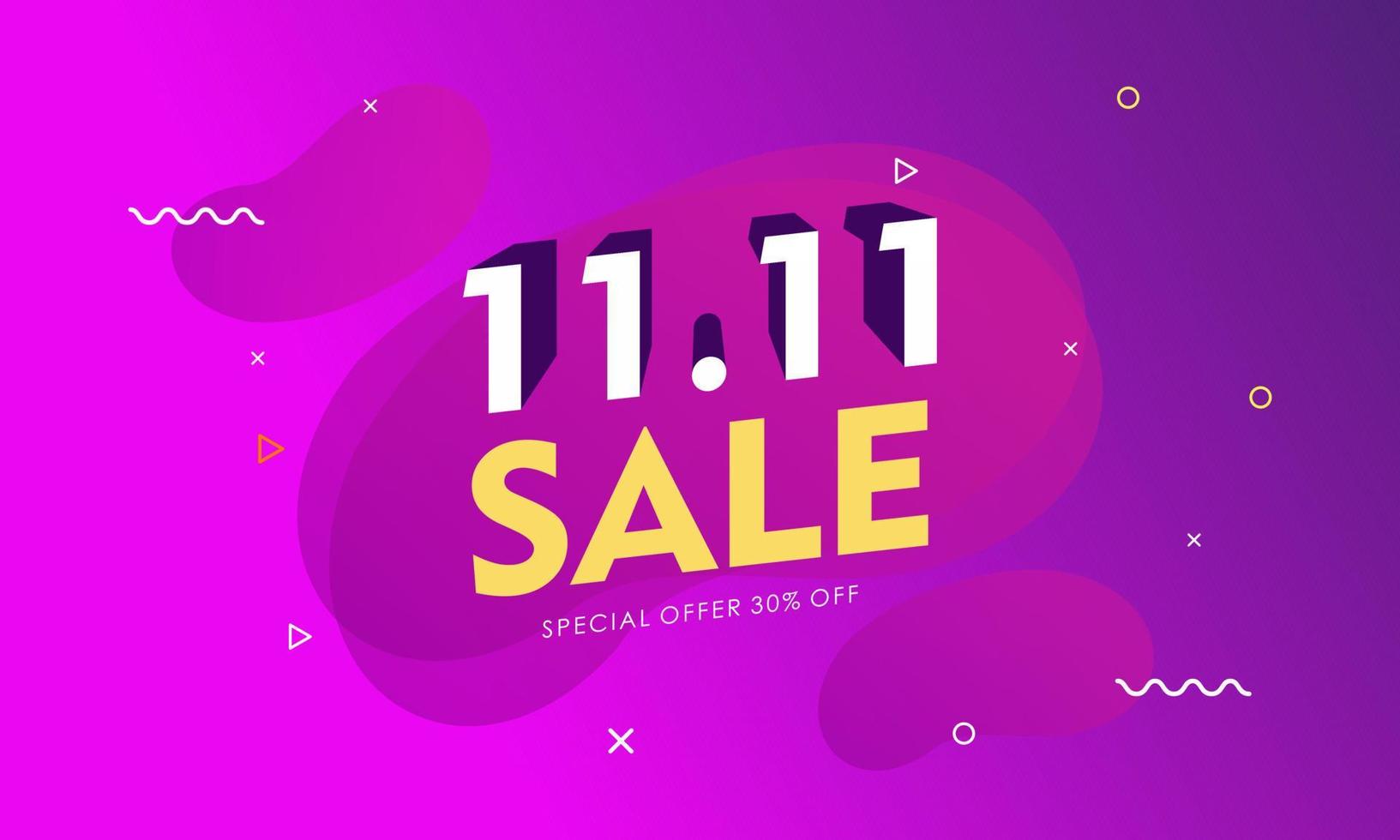 11.11 Shopping day sale. Global shopping world day Sale on colorful background vector