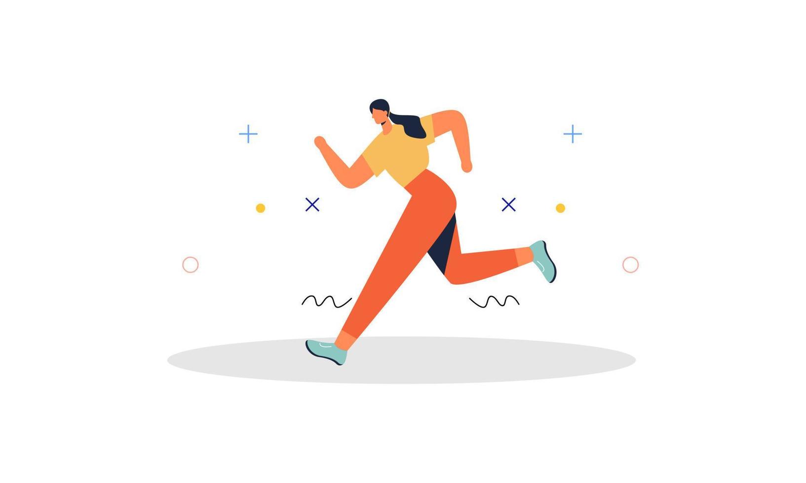 vector de ilustración de tiempo de jogging corriendo