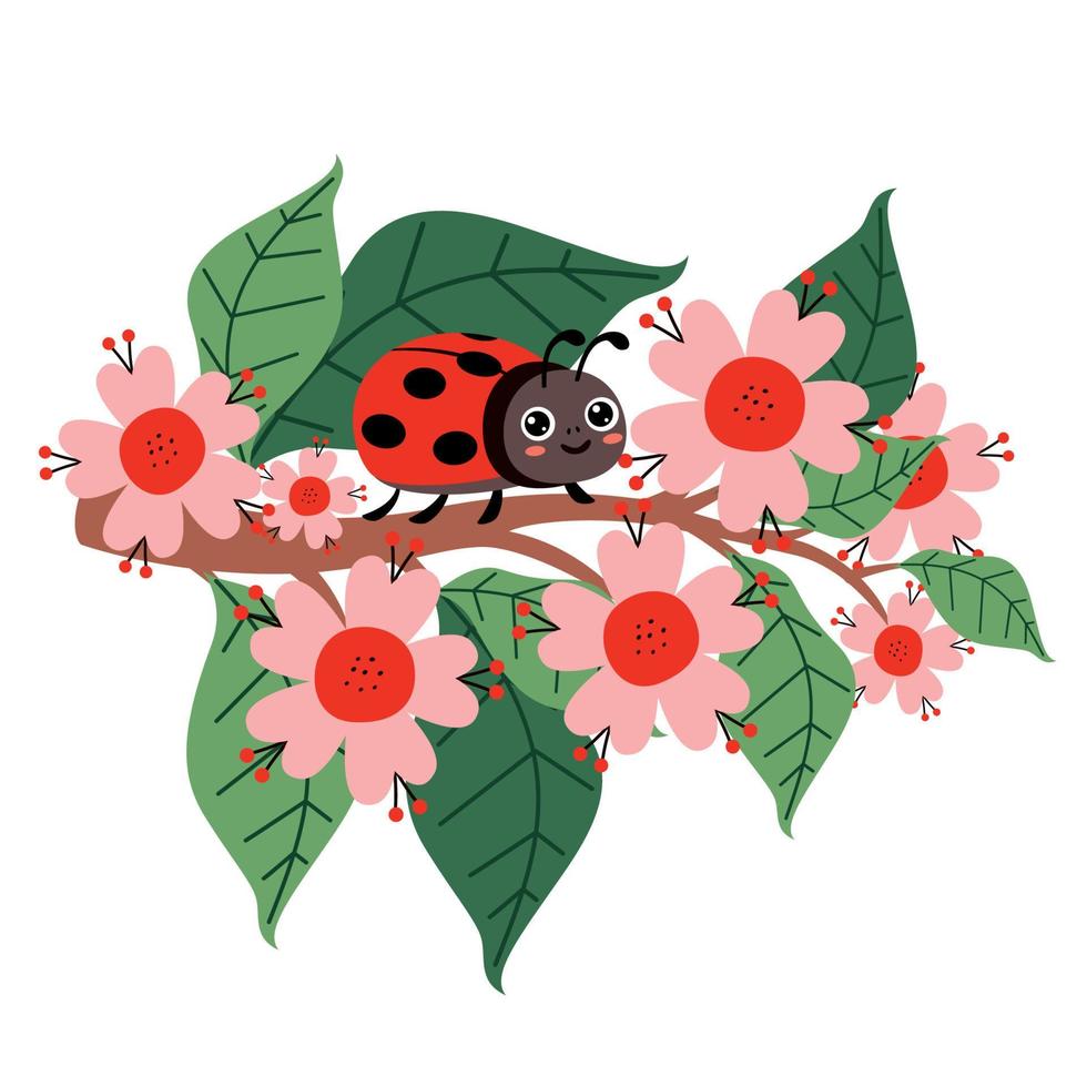 Cartoon Illustration Of A Ladybug vector