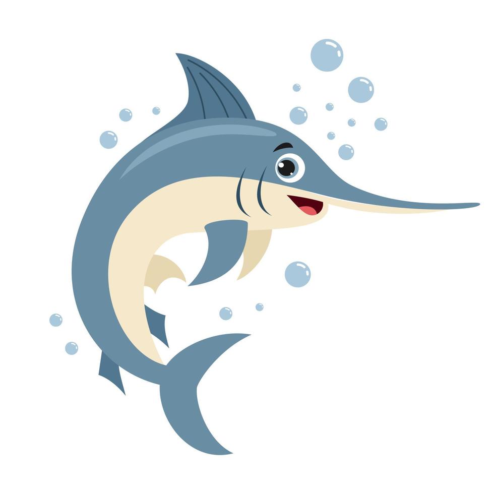 Cartoon Drawing Of A Swordfish vector