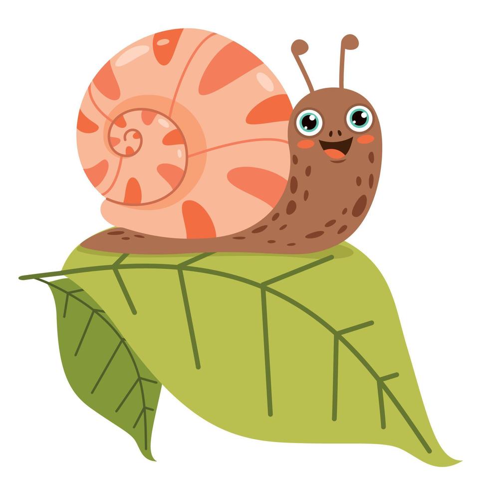 ilustración de dibujos animados de un caracol vector