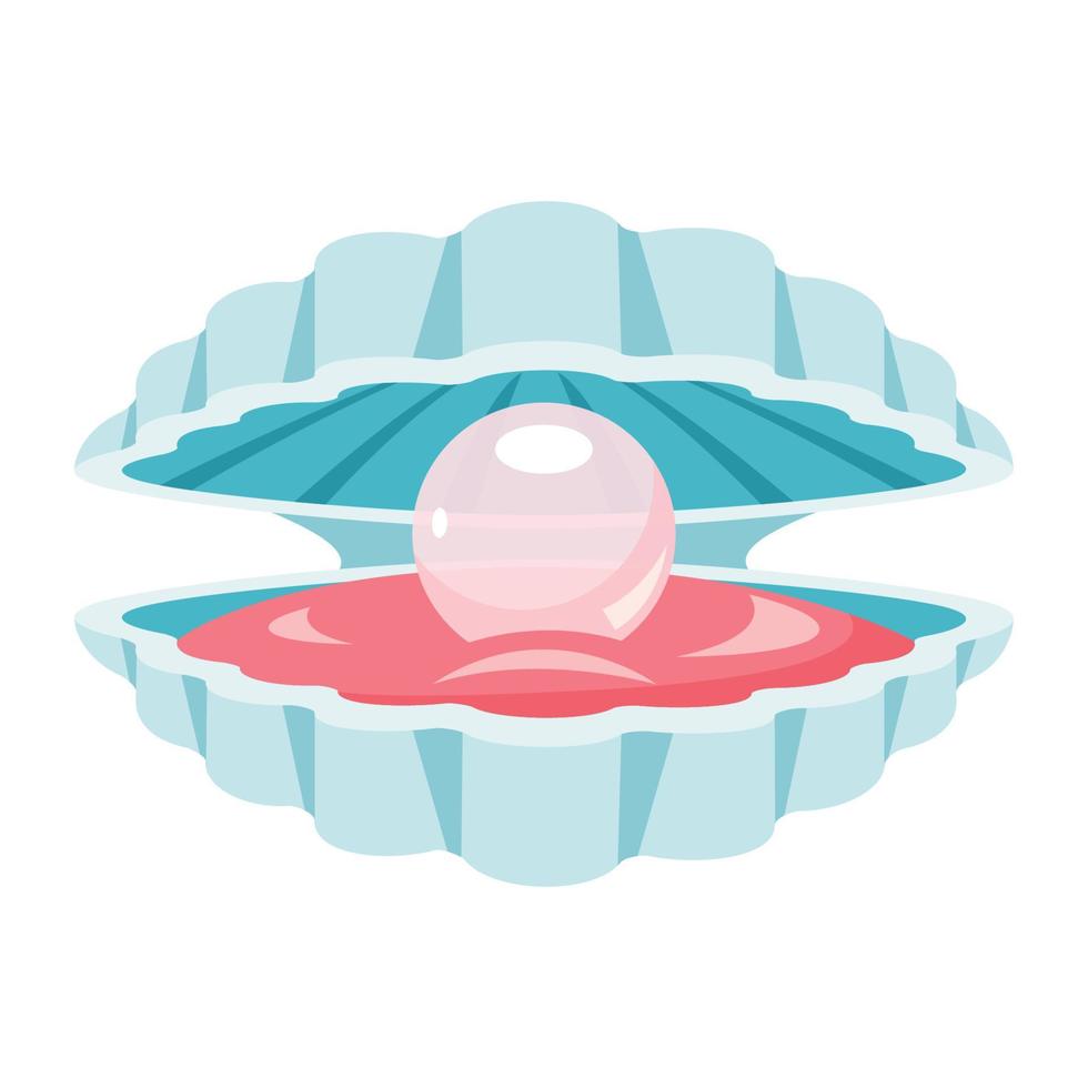 Flat Drawing Of A Clam vector