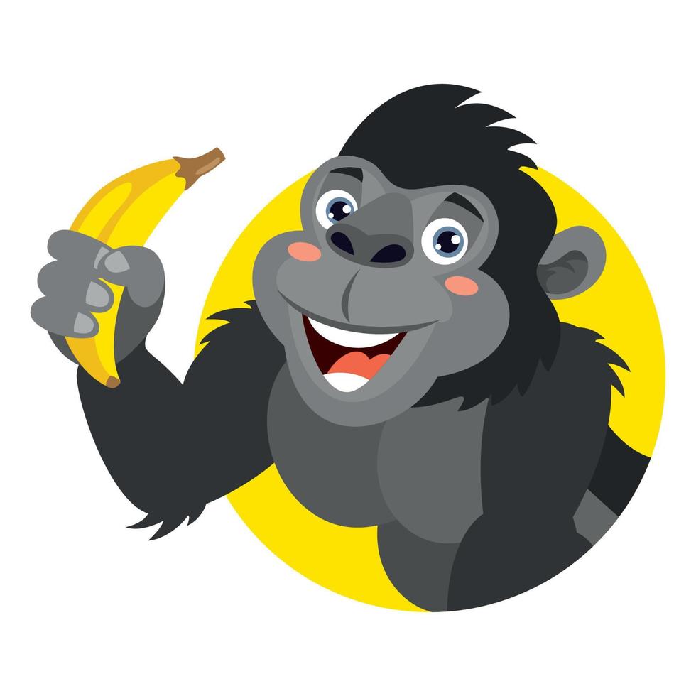 Cartoon Illustration Of A Gorilla vector