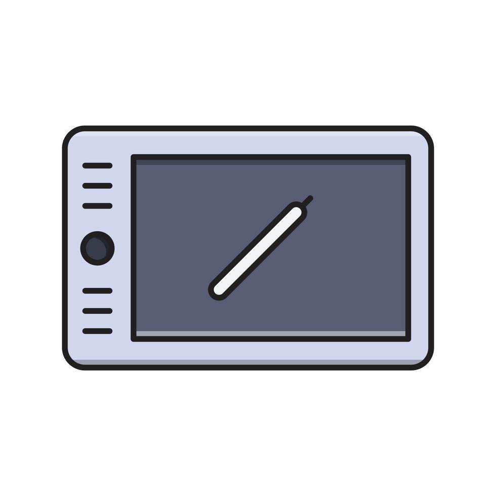 ilustración de vector de tableta en un fondo. símbolos de calidad premium. iconos vectoriales para concepto y diseño gráfico.