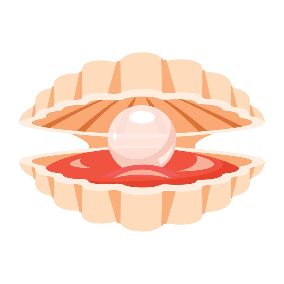 Flat Drawing Of A Clam vector