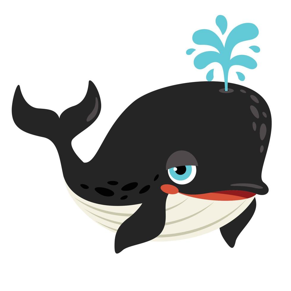 caricatura, dibujo, de, un, ballena vector