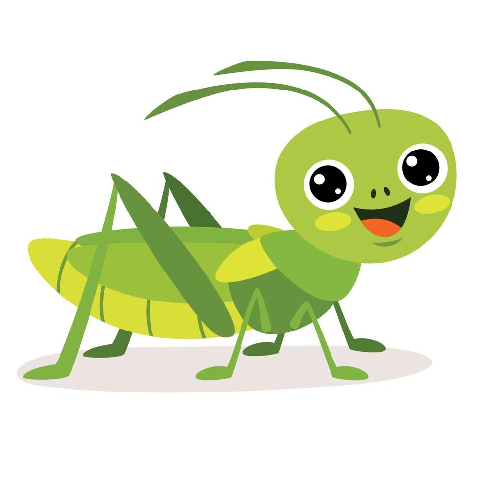 Cartoon Illustration Of A Grasshopper vector