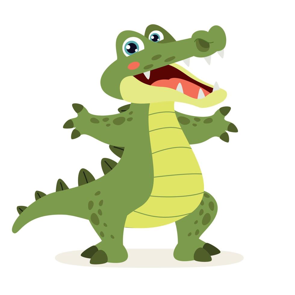 Cartoon Illustration Of A Crocodile vector