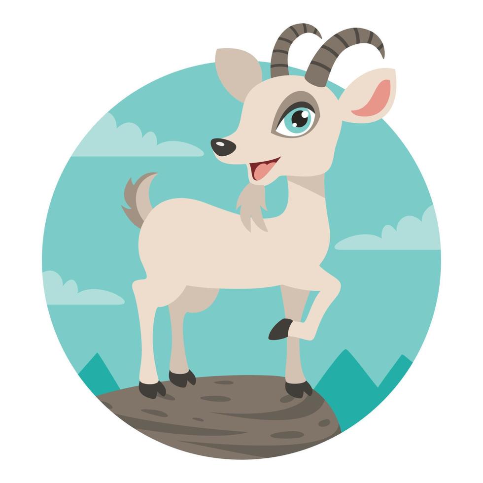 Cartoon Illustration Of A Goat vector