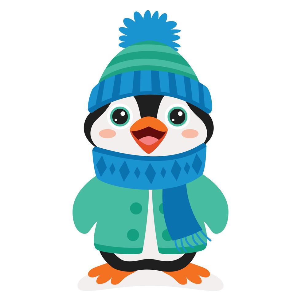Cartoon Drawing Of Penguin Character vector