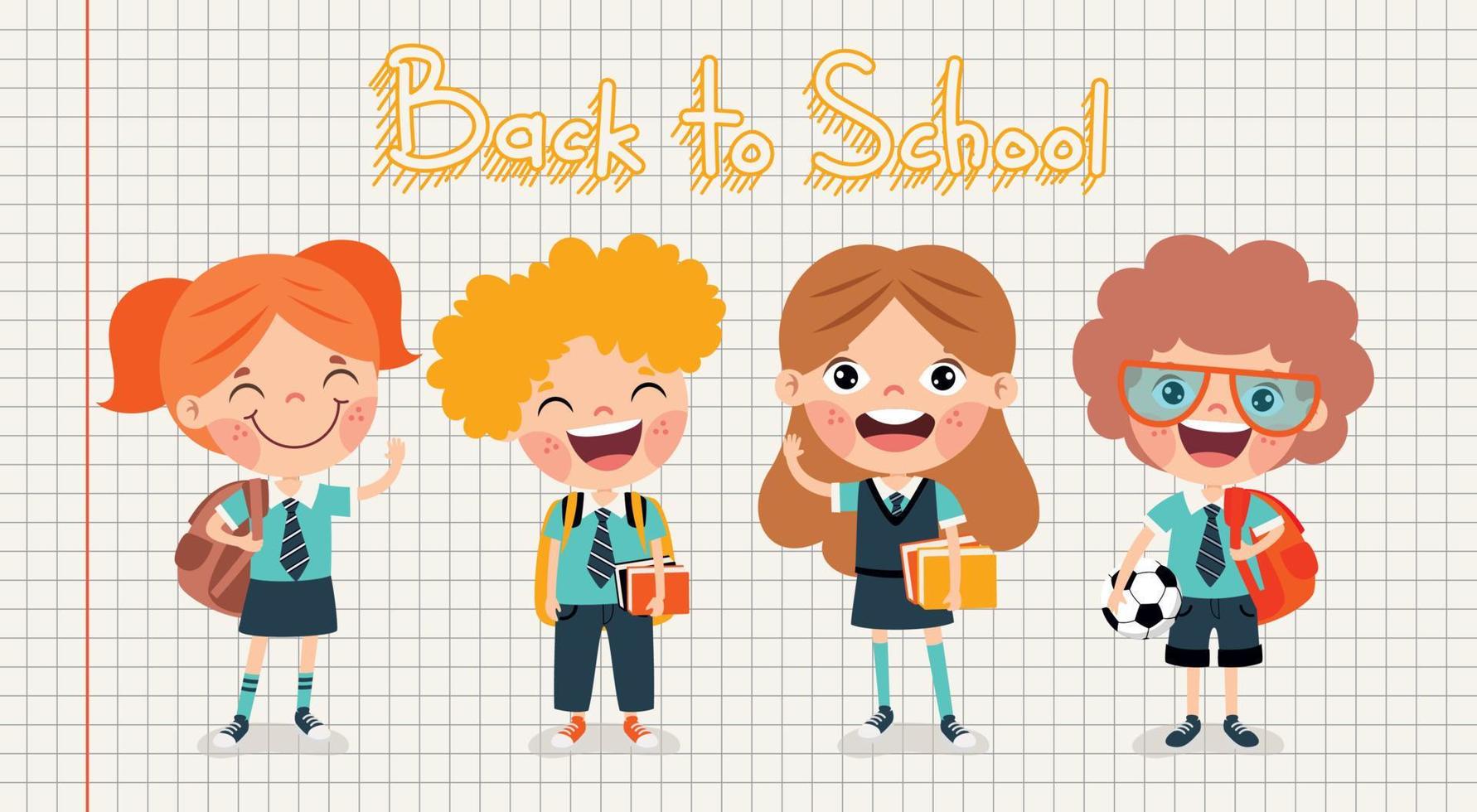 Back To School Concept With Students vector