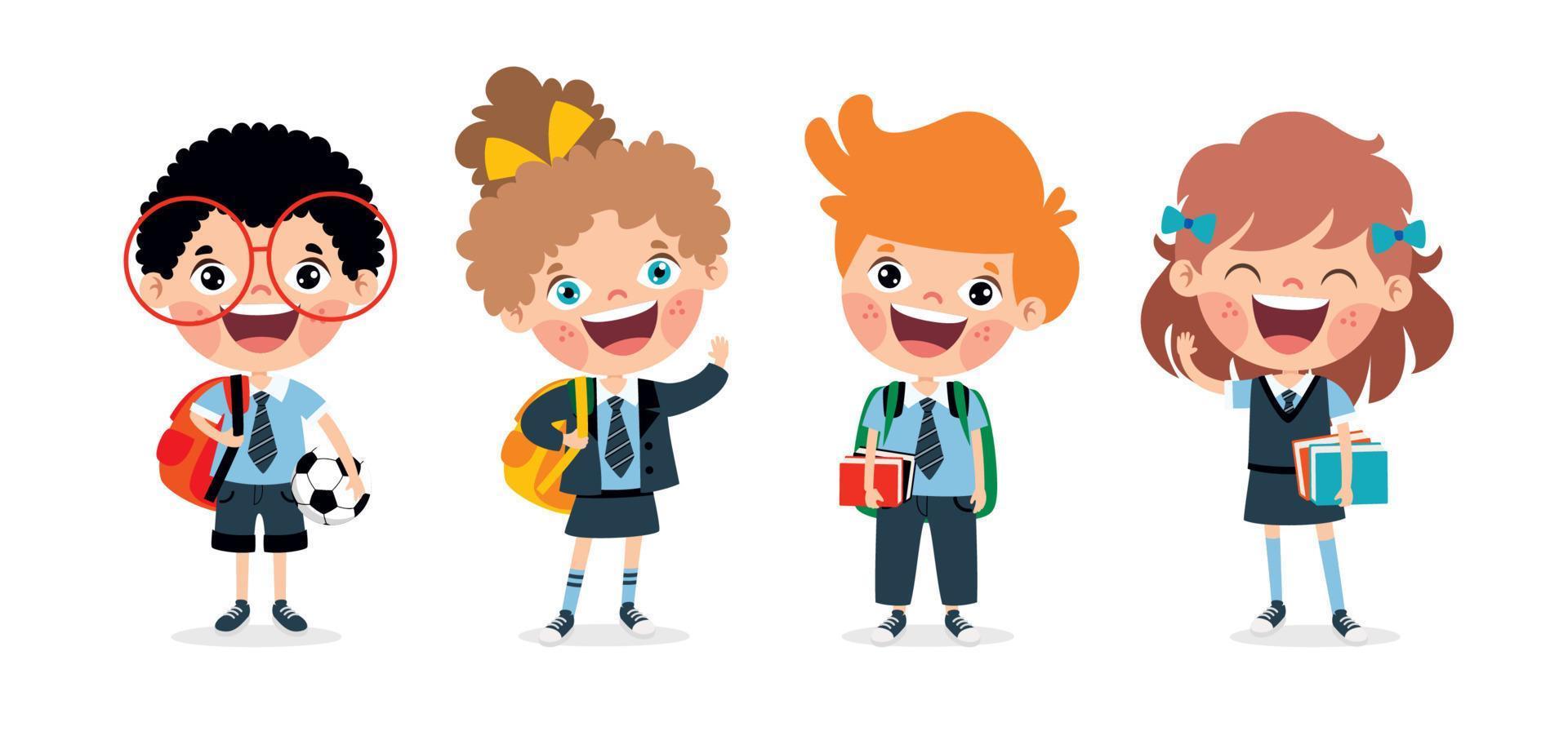 Back To School Concept With Students vector