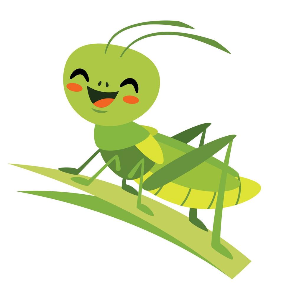 Cartoon Illustration Of A Grasshopper vector