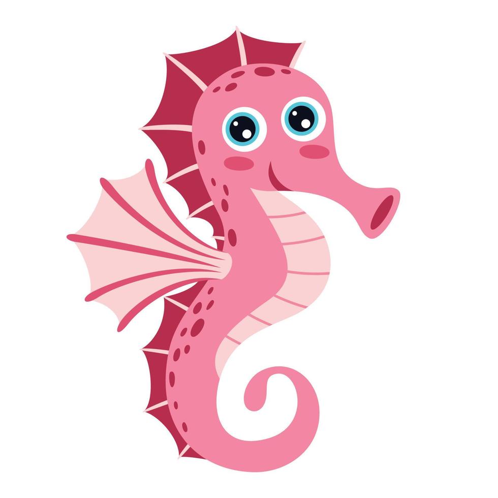 Cartoon Drawing Of A Seahorse vector