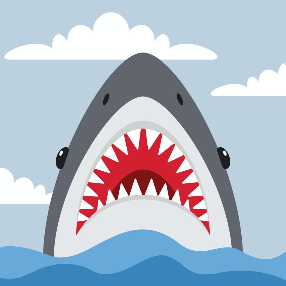 Cartoon Drawing Of A Shark vector