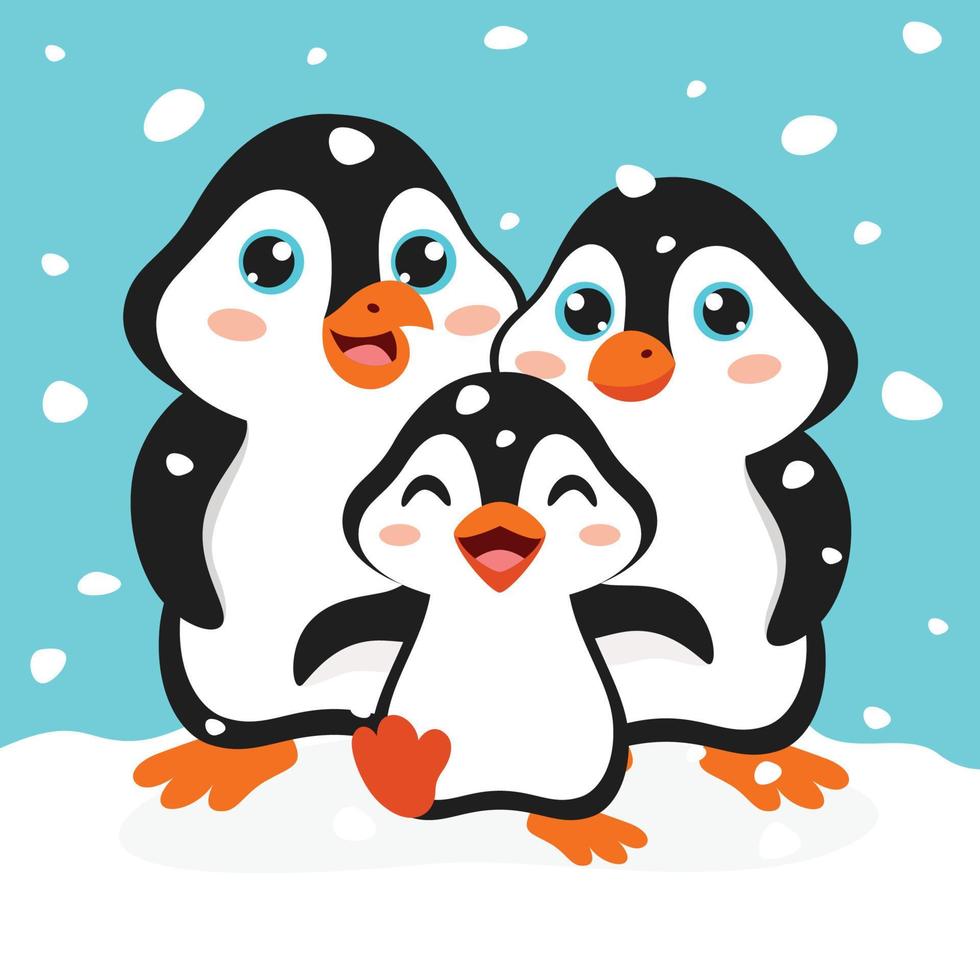 Cartoon Drawing Of Penguin Characters vector