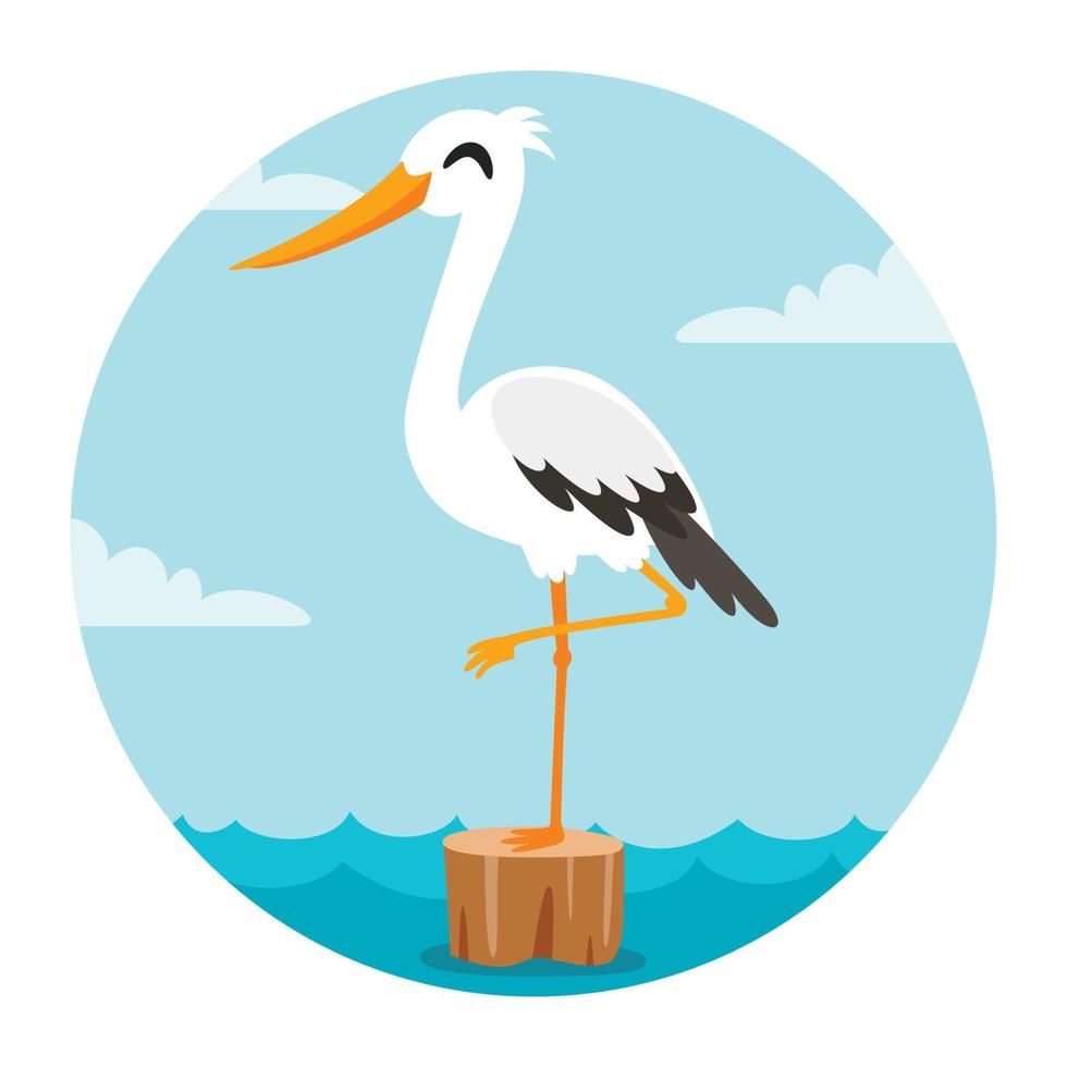 Cartoon Drawing Of A Stork vector