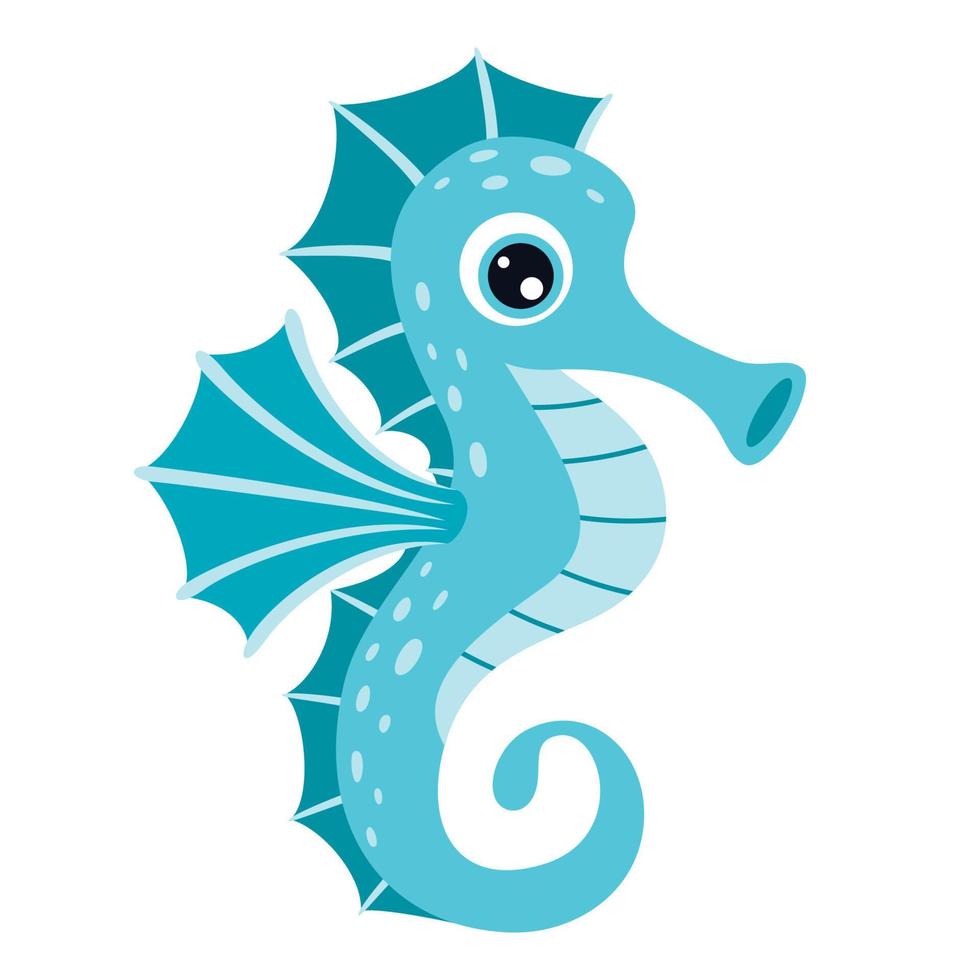 Cartoon Drawing Of A Seahorse vector