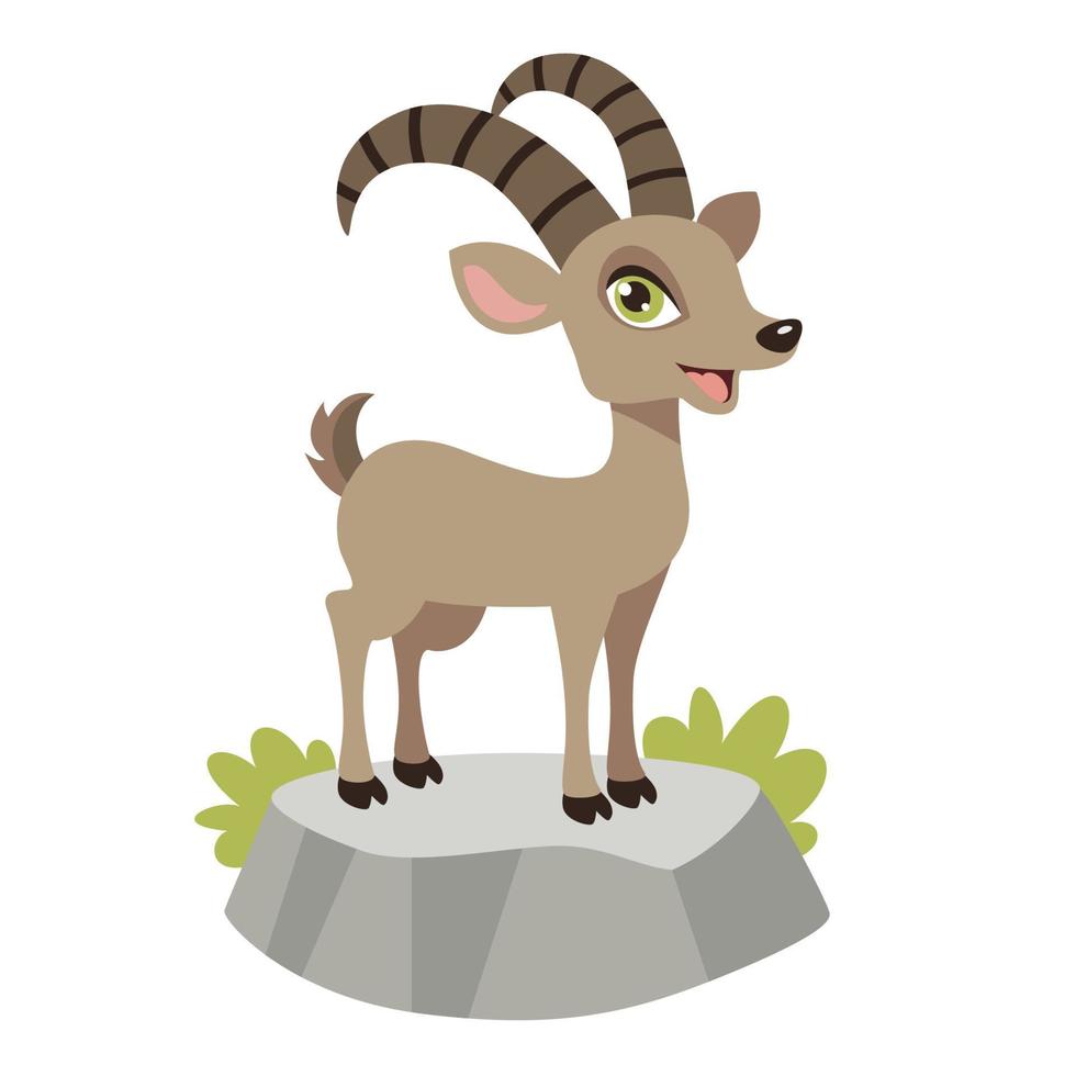 Cartoon Illustration Of A Goat vector