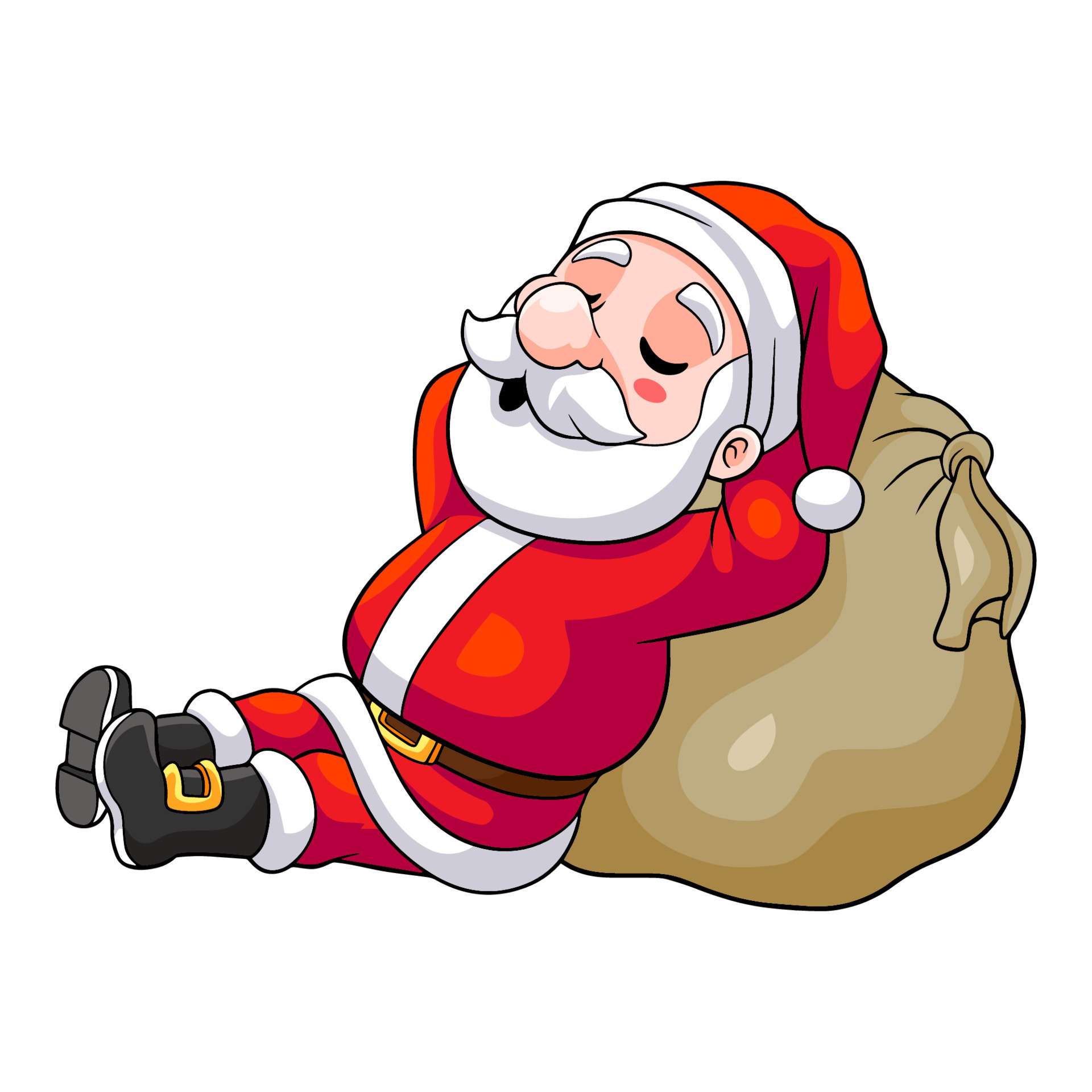 Cartoon Santa claus sleeping on a gift sack 13537178 Vector Art at Vecteezy Cartoon Santa claus sleeping on a gift sack 13537178 Vector Art at Vecteezy