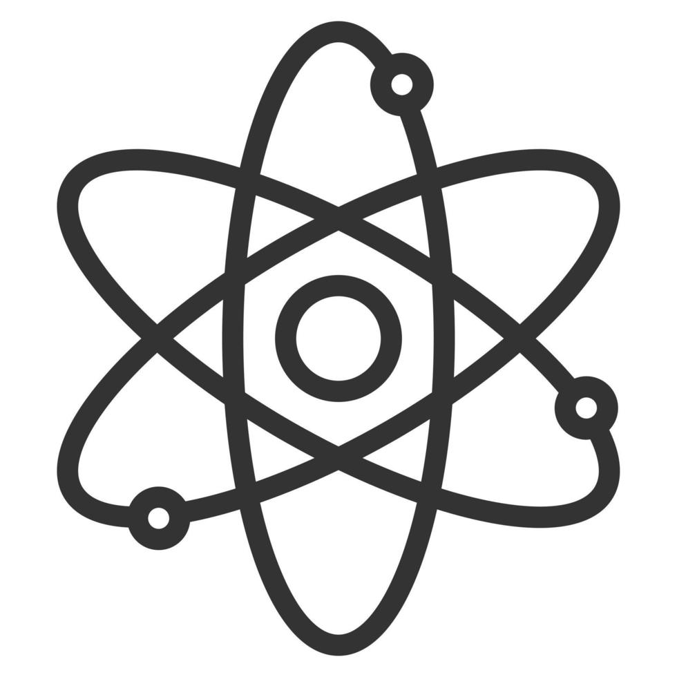 atom icon line vector illustration