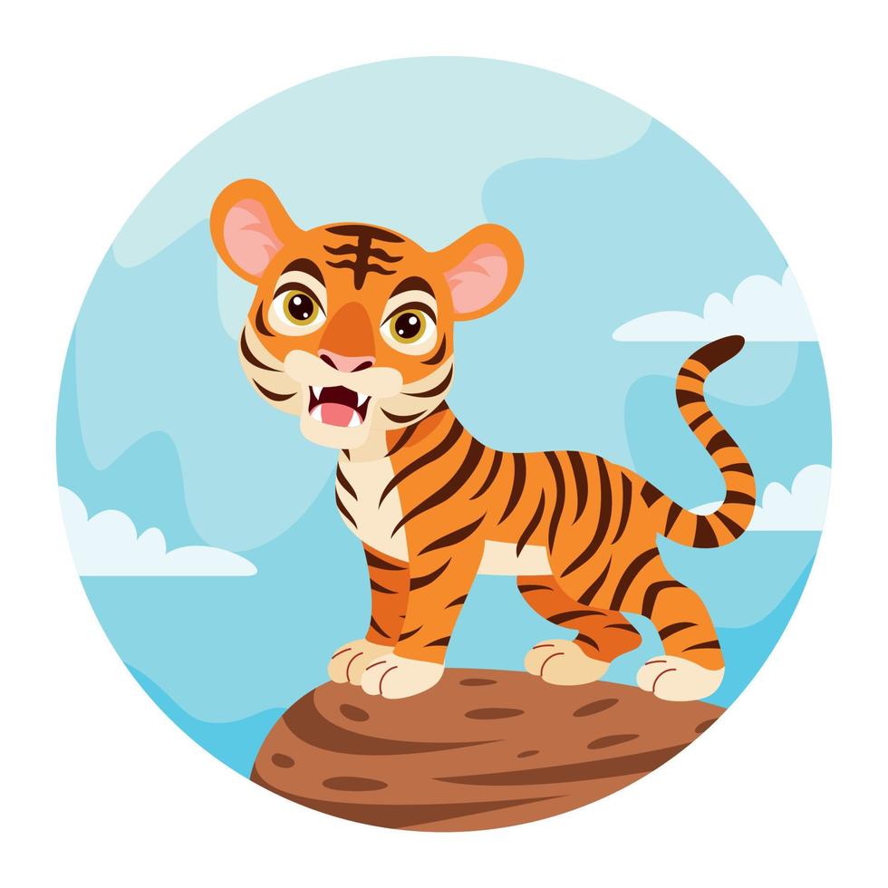 ilustración de dibujos animados de un tigre vector