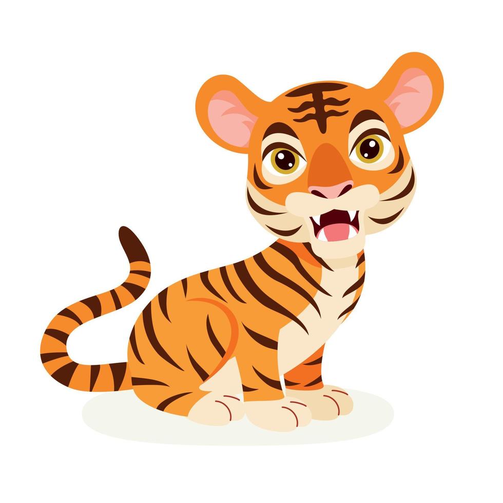 Cartoon Illustration Of A Tiger vector