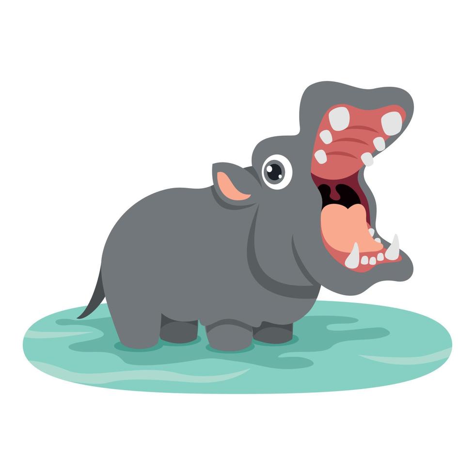 Cartoon Illustration Of A Hippo vector