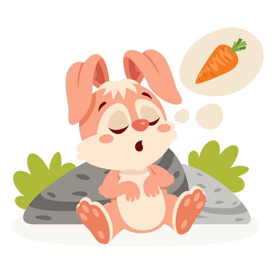 Cartoon Illustration Of Cute Rabbit vector