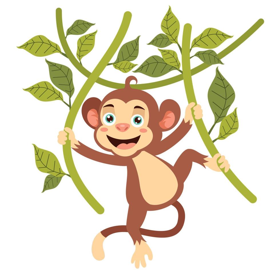 Cartoon Illustration Of A Monkey vector