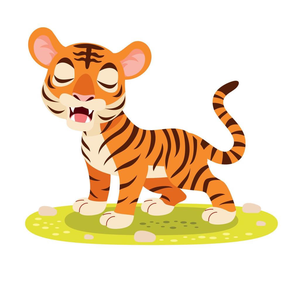 Cartoon Illustration Of A Tiger vector