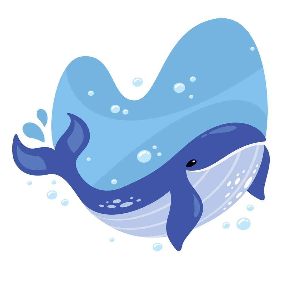 Cartoon Drawing Of A Whale vector