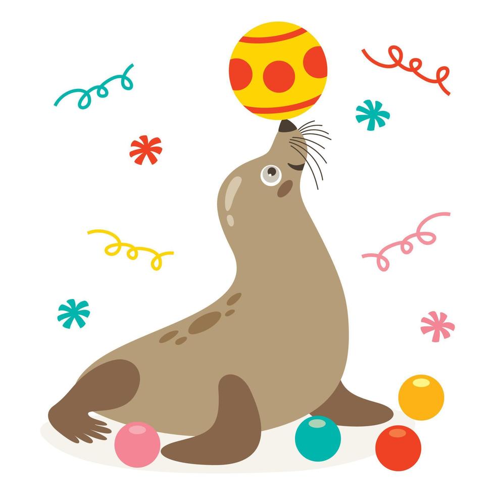 Cartoon Drawing Of A Sea Lion vector