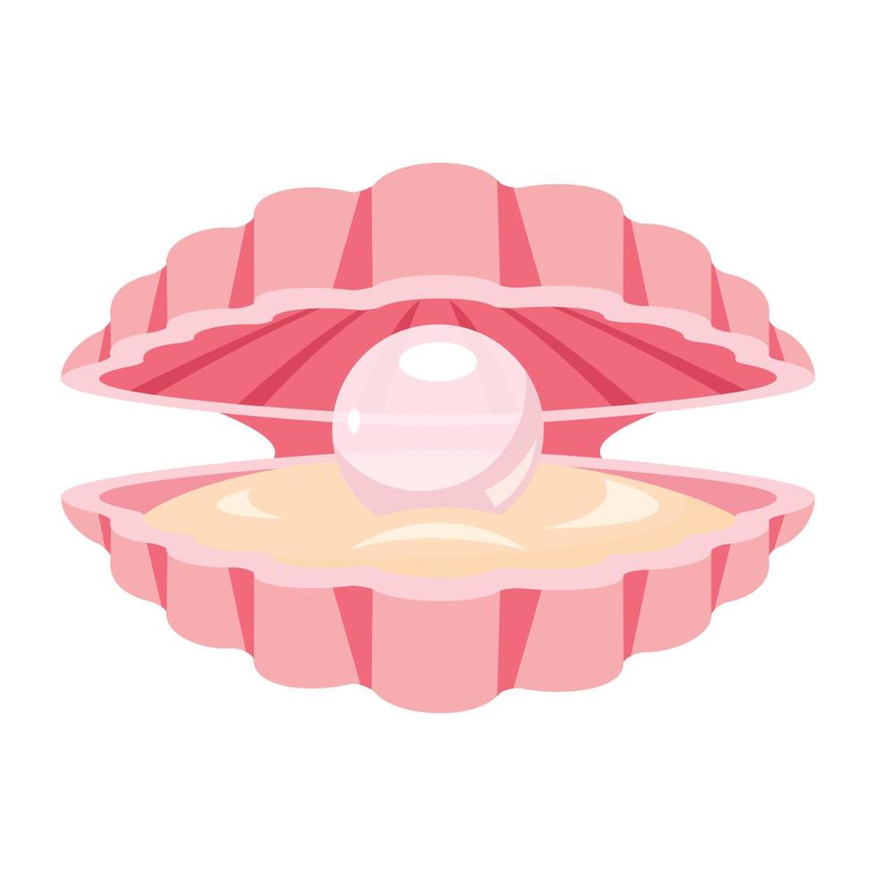 Flat Drawing Of A Clam vector
