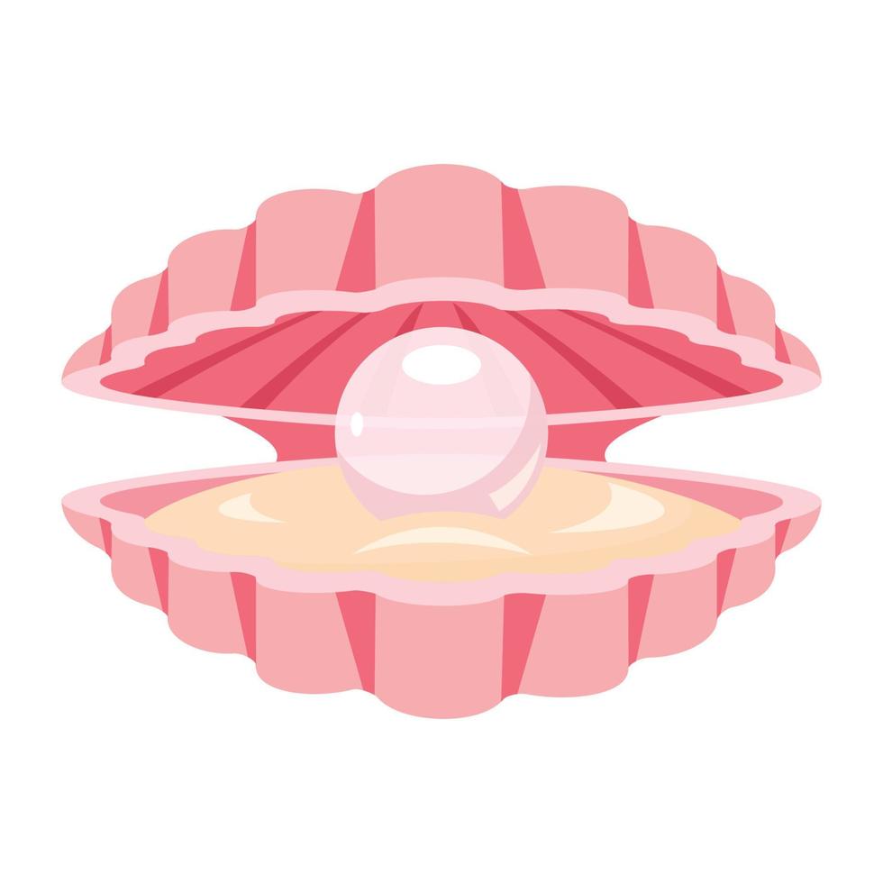 Flat Drawing Of A Clam vector