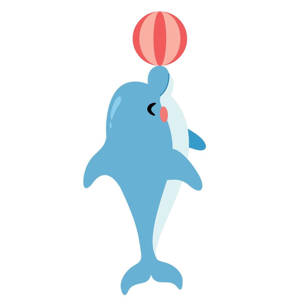 Cartoon Drawing Of A Dolphin vector