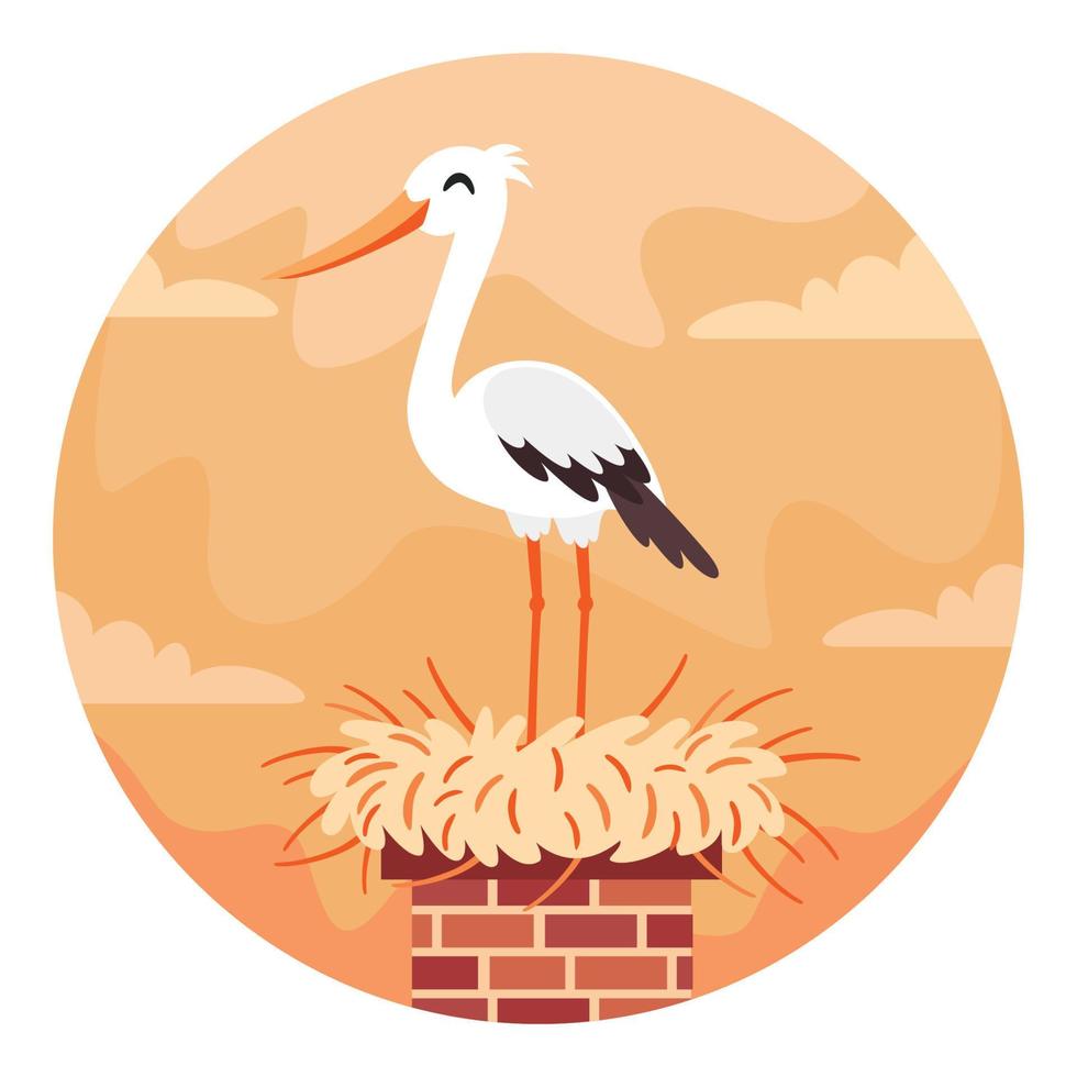 Cartoon Drawing Of A Stork vector