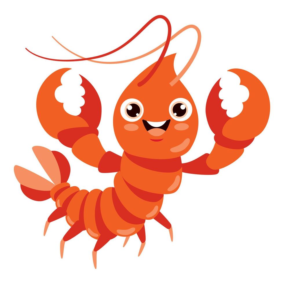Cartoon Drawing Of A Lobster vector