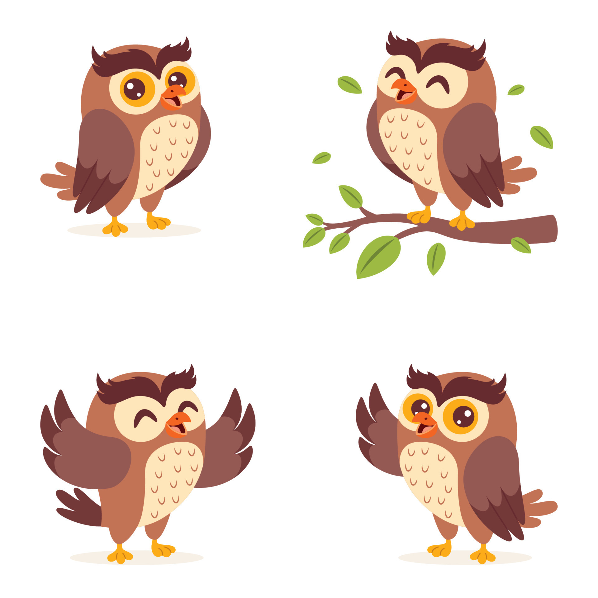 sketches of cute owls