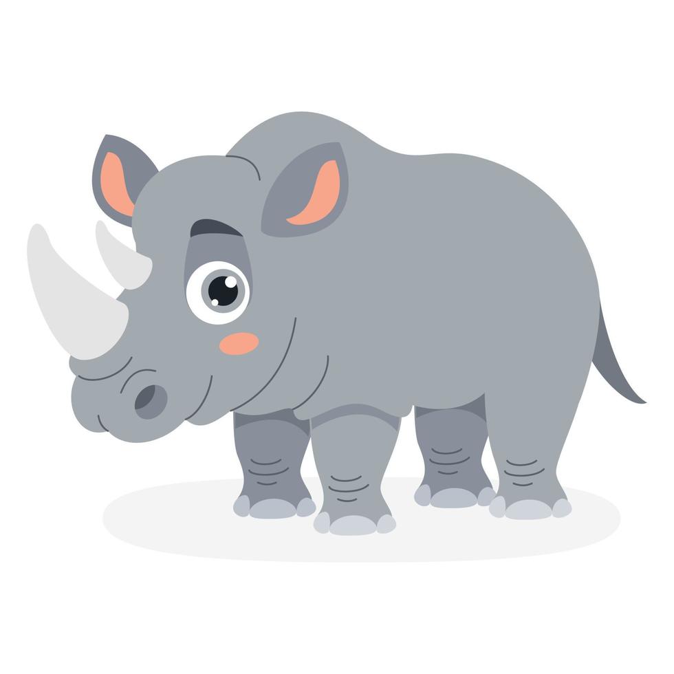Cartoon Illustration Of A Rhinoceros vector
