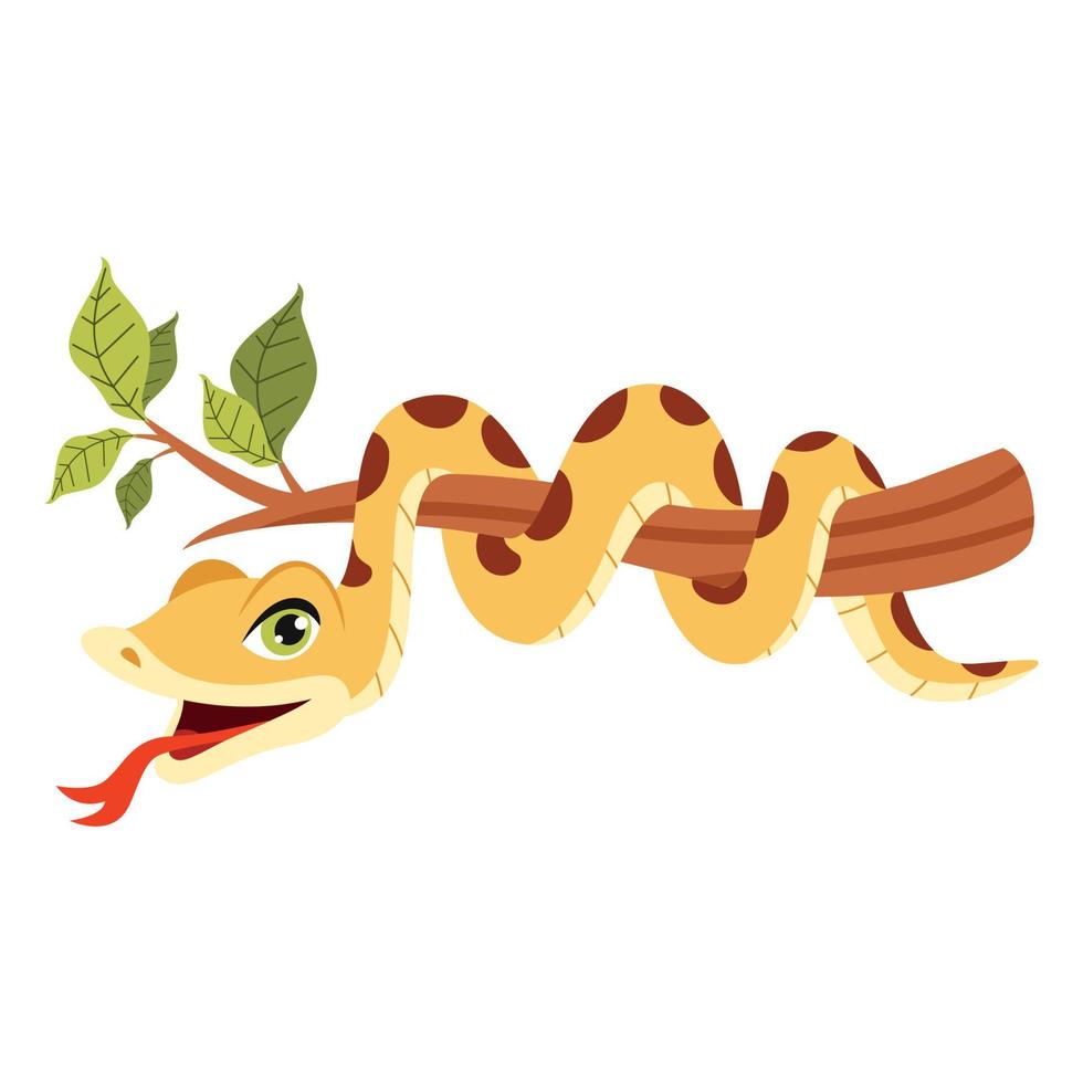 ilustración de dibujos animados de una serpiente vector