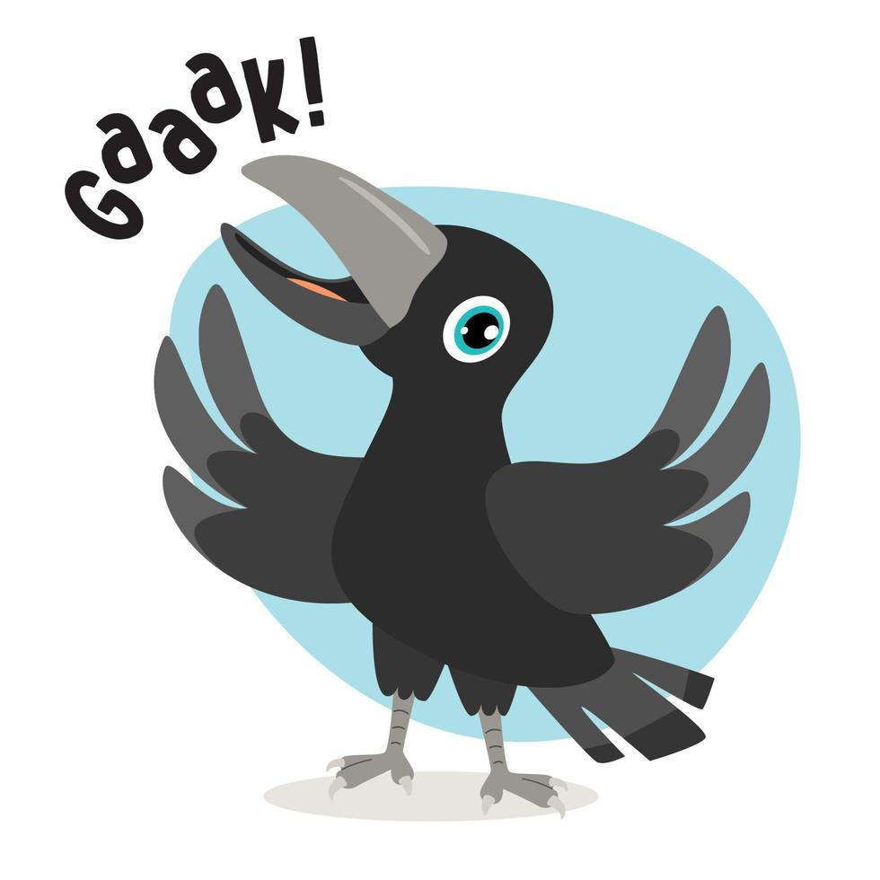 Cartoon Drawing Of A Crow vector