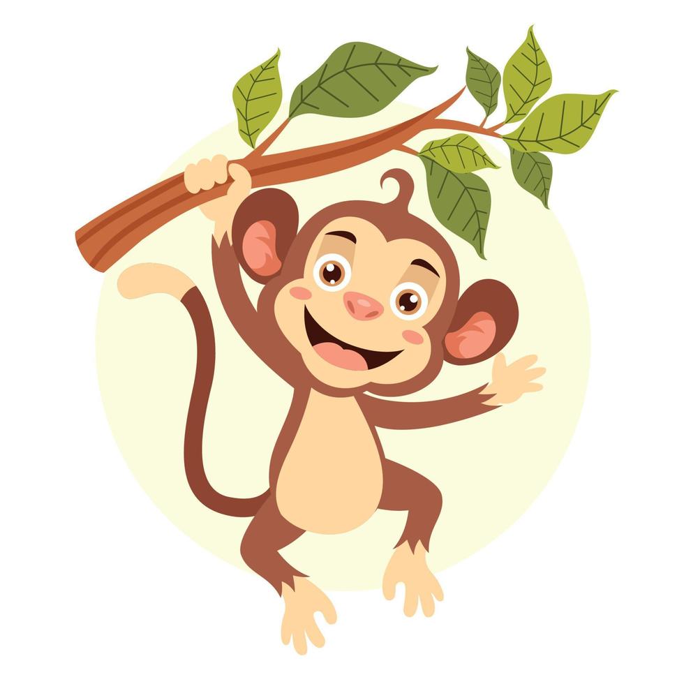 Cartoon Illustration Of A Monkey vector