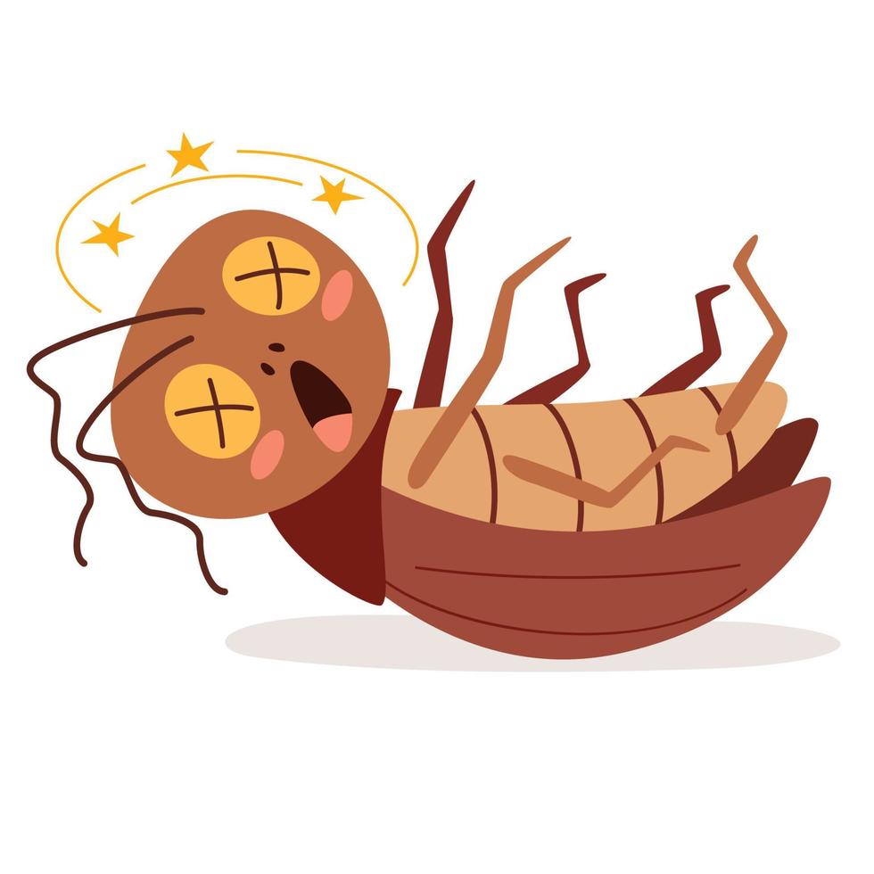 Cartoon Drawing Of Isolated Cockroach vector