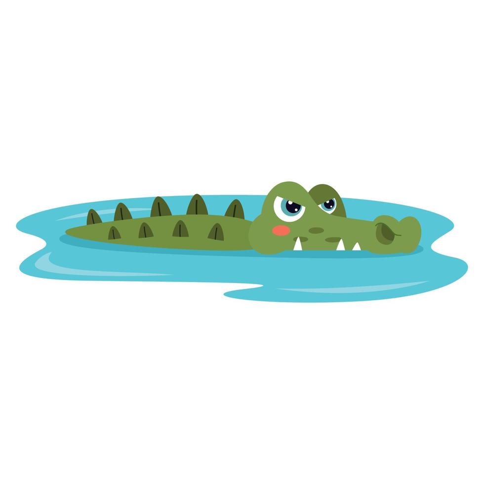 Cartoon Illustration Of A Crocodile vector