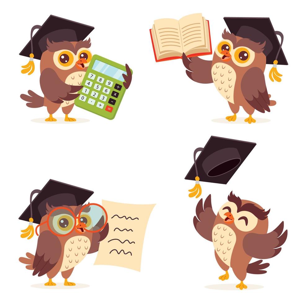 Education Concept  With Cartoon Owl vector