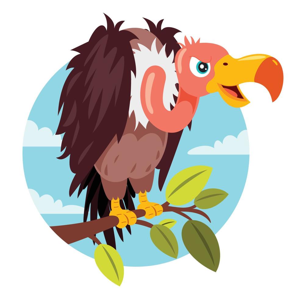 Cartoon Drawing Of A Vulture vector