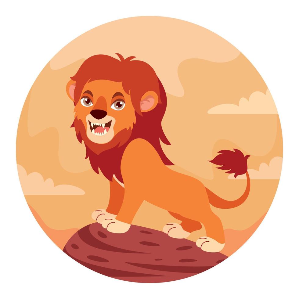 ilustración de dibujos animados de un león vector