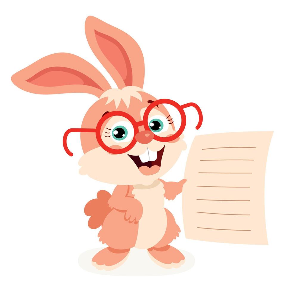 Cartoon Illustration Of Student Rabbit vector